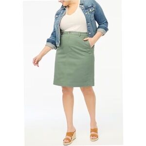 J.Crew Chino Midi Skirt in Green Topiary Women’s 14 NWT